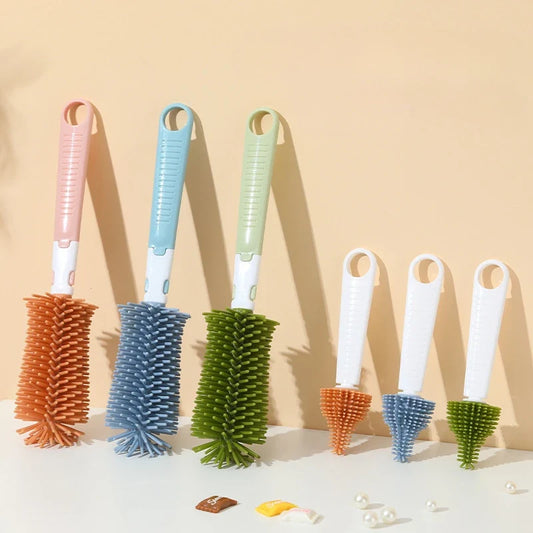 PAMU8 silicone bottle brush and smaller nipple brush set