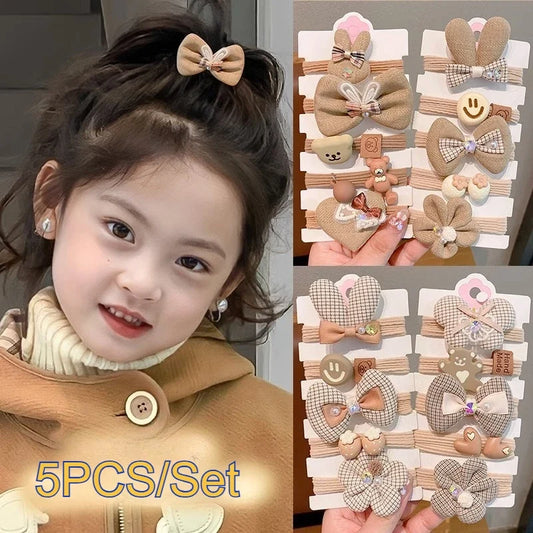 PAMU8 girls' bear bow scrunchies