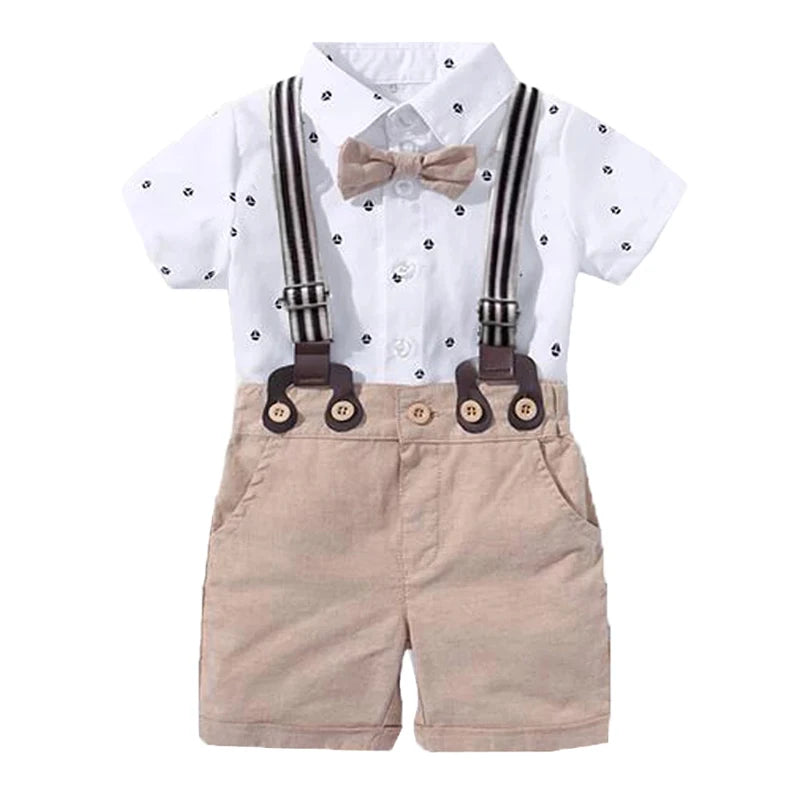 Baby Boy Formal Romper Bow Tie Outfit | PAMU8