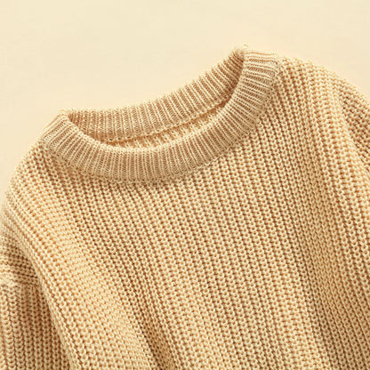 Newborn Knitwear Long Sleeve Cotton Pullover Tops - PAMU8