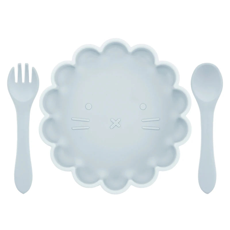 Baby Plate, Spoon and Fork Set, 3-Piece Feeding Kit