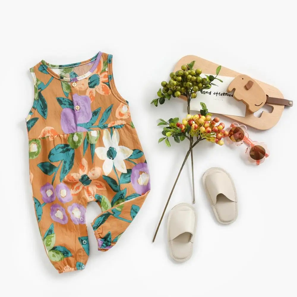 Cotton Sleeveless Baby Rompers