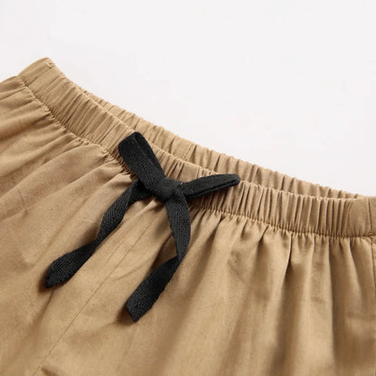 Cotton Short Sleeve Tops+Shorts