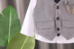 Baby Boys' Formal Suit Set, Vest Shirt and Pants