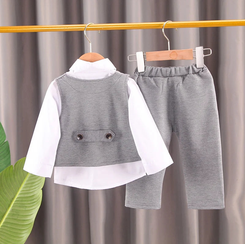 Baby Boys' Formal Suit Set, Vest Shirt and Pants