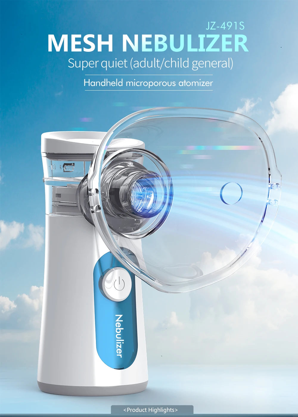 Portable Nebulizer Inhaler: Quiet Mesh Mist for Kids