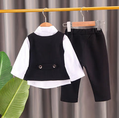Baby Boys' Formal Suit Set, Vest Shirt and Pants