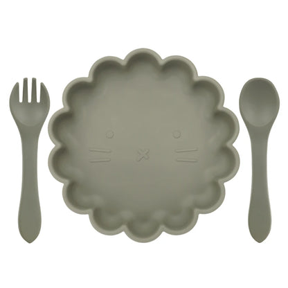 3pcs Baby Plate Spoon Fork Set
