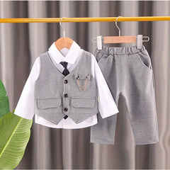 Baby Boys' Formal Suit Set, Vest Shirt and Pants
