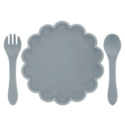 3pcs Baby Plate Spoon Fork Set