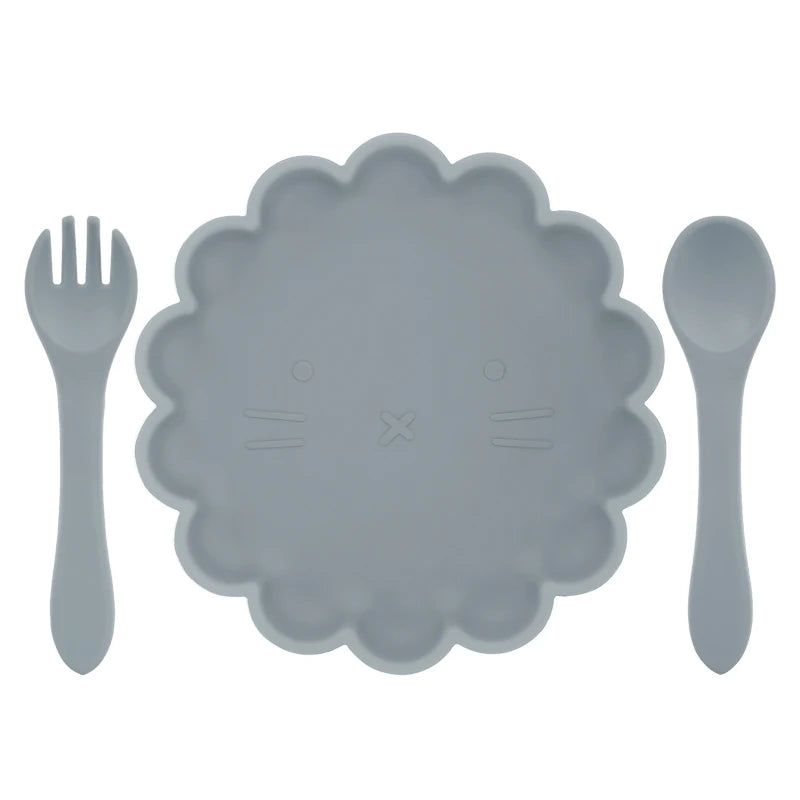Baby Plate, Spoon and Fork Set, 3-Piece Feeding Kit