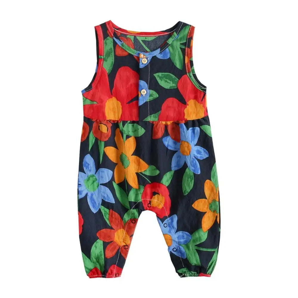 Cotton Sleeveless Baby Rompers