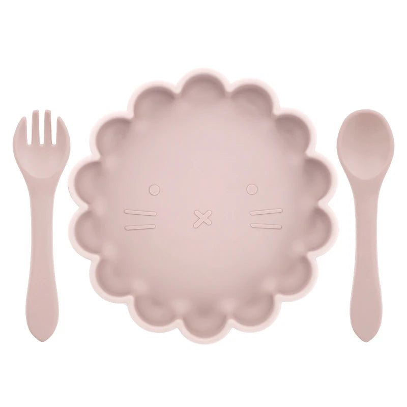Baby Plate, Spoon and Fork Set, 3-Piece Feeding Kit