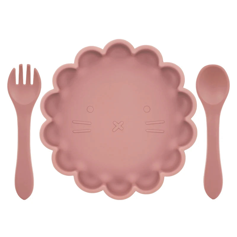 Baby Plate, Spoon and Fork Set, 3-Piece Feeding Kit