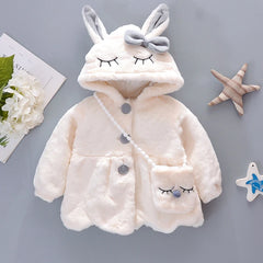 Rabbit Ears Plush Warm Hooded Coat