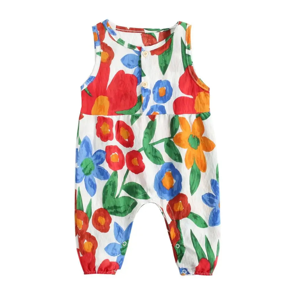 Cotton Sleeveless Baby Rompers
