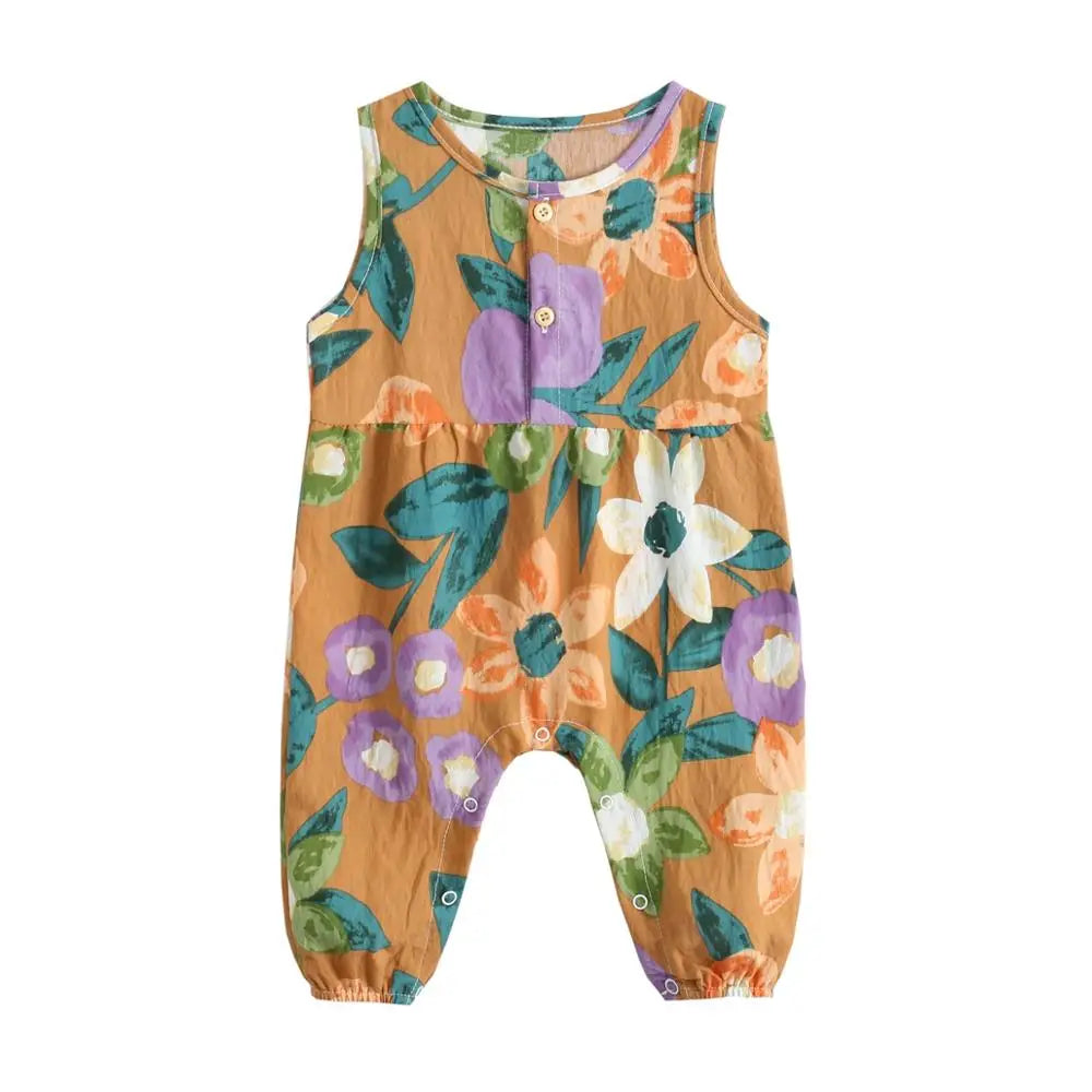Cotton Sleeveless Baby Rompers