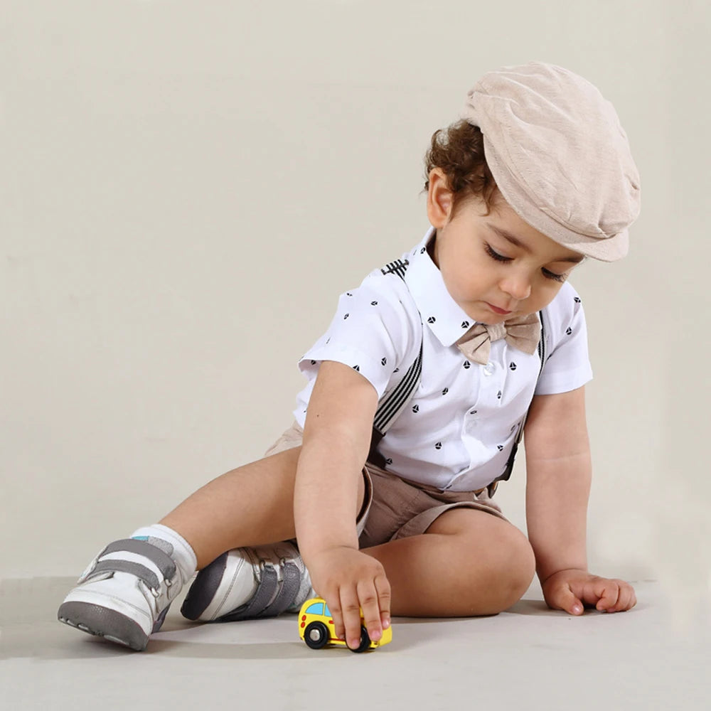 Baby Boy Formal Romper Bow Tie Outfit | PAMU8