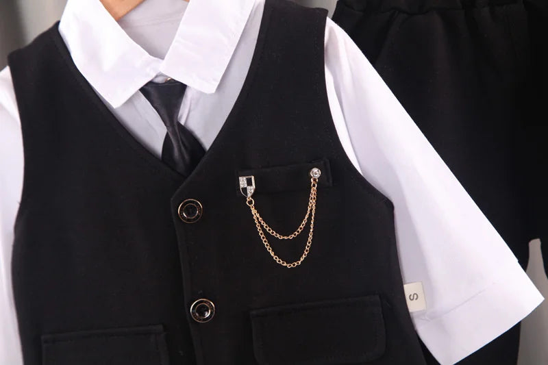 Baby Boys' Formal Suit Set, Vest Shirt and Pants