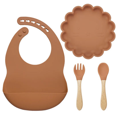 3pcs Baby Plate Spoon Fork Set