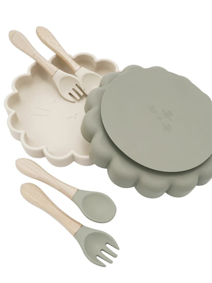 3pcs Baby Plate Spoon Fork Set