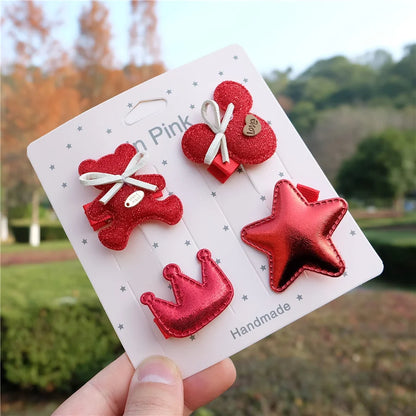 Plaid Hair Clips Set