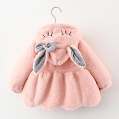 Rabbit Ears Plush Warm Hooded Coat