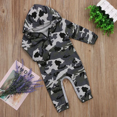 Baby Boys' Hooded Jumpsuit, Warm Newborn Romper