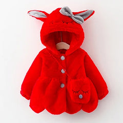Rabbit Ears Plush Warm Hooded Coat
