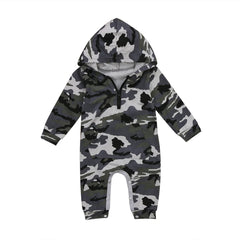 Baby Boys' Hooded Jumpsuit, Warm Newborn Romper