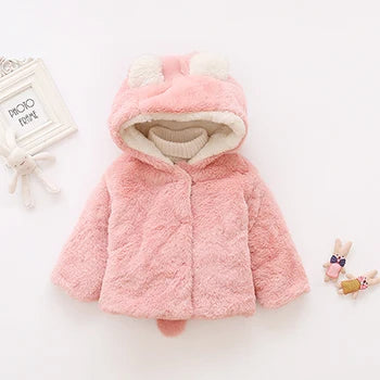 Rabbit Ears Plush Warm Hooded Coat