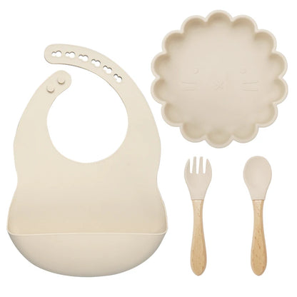 3pcs Baby Plate Spoon Fork Set