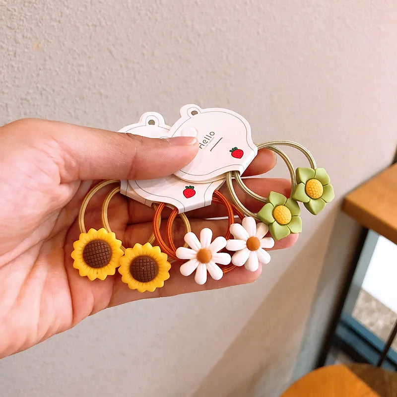 2Pcs Flowers Rubber Band