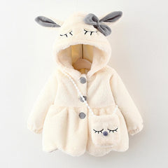 Rabbit Ears Plush Warm Hooded Coat