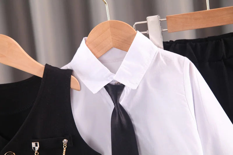 Baby Boys' Formal Suit Set, Vest Shirt and Pants
