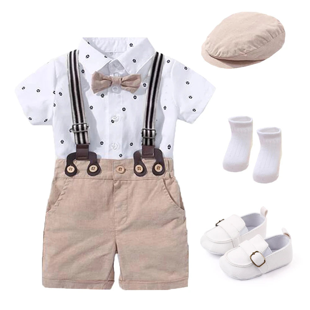 Baby Boy Formal Romper Bow Tie Outfit | PAMU8