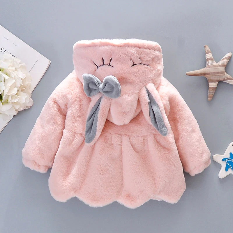Rabbit Ears Plush Warm Hooded Coat