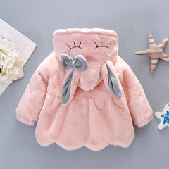 Rabbit Ears Plush Warm Hooded Coat