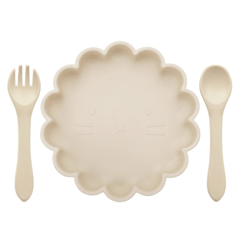 3pcs Baby Plate Spoon Fork Set