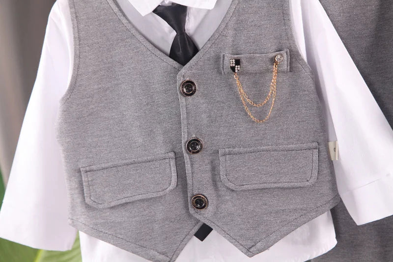 Baby Boys' Formal Suit Set, Vest Shirt and Pants