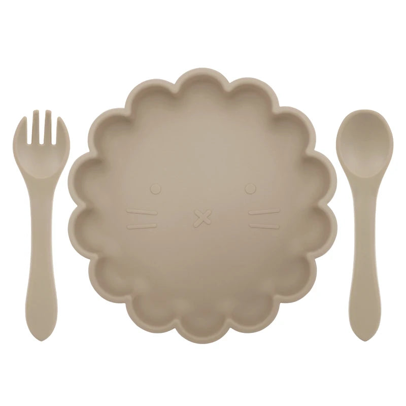 3pcs Baby Plate Spoon Fork Set