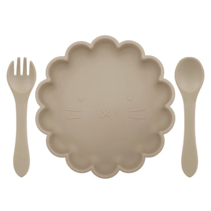 3pcs Baby Plate Spoon Fork Set