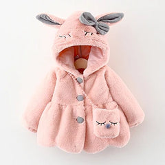 Rabbit Ears Plush Warm Hooded Coat