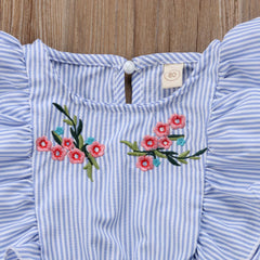 Baby Girl Floral Ruffle Romper Outfit | PAMU8
