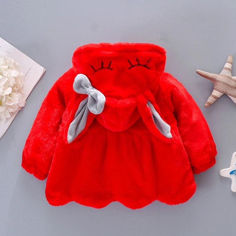 Rabbit Ears Plush Warm Hooded Coat