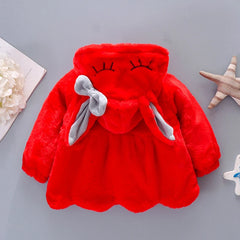 Rabbit Ears Plush Warm Hooded Coat