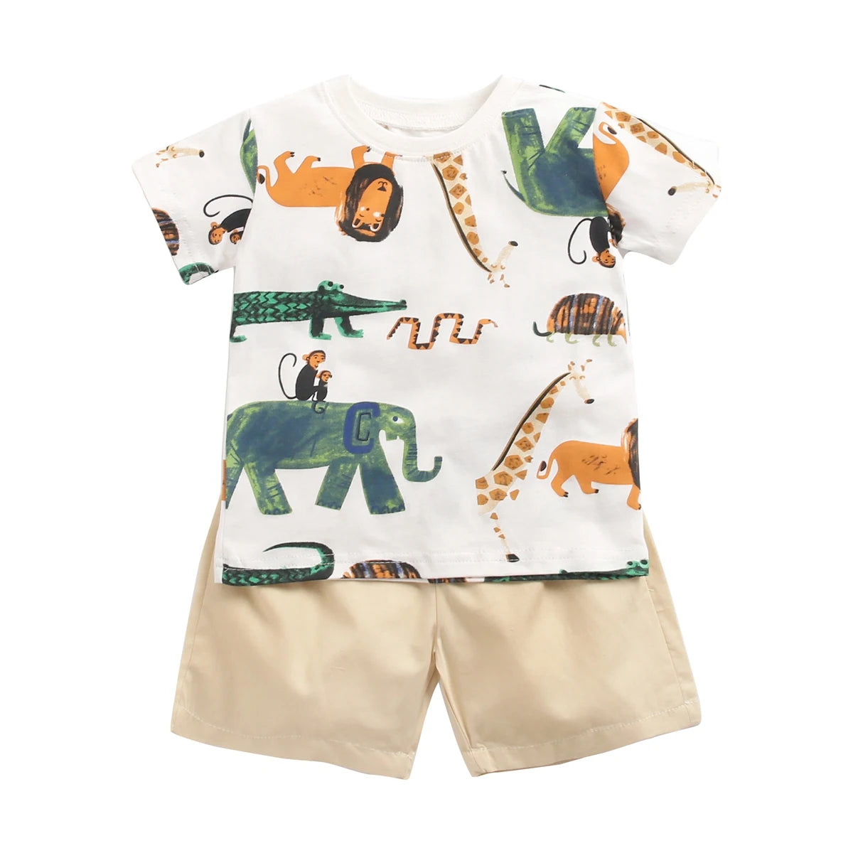 Cotton Short Sleeve Tops+Shorts