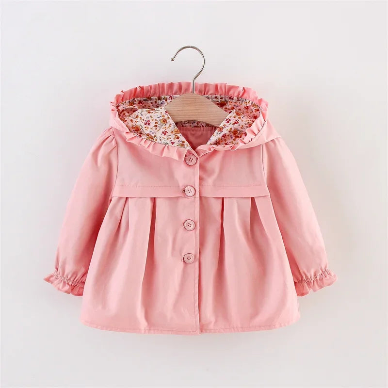Stylish Solid Baby Girl Coat