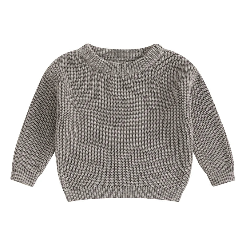 Basic Cotton Long Sleeve Sweater - PAMU8