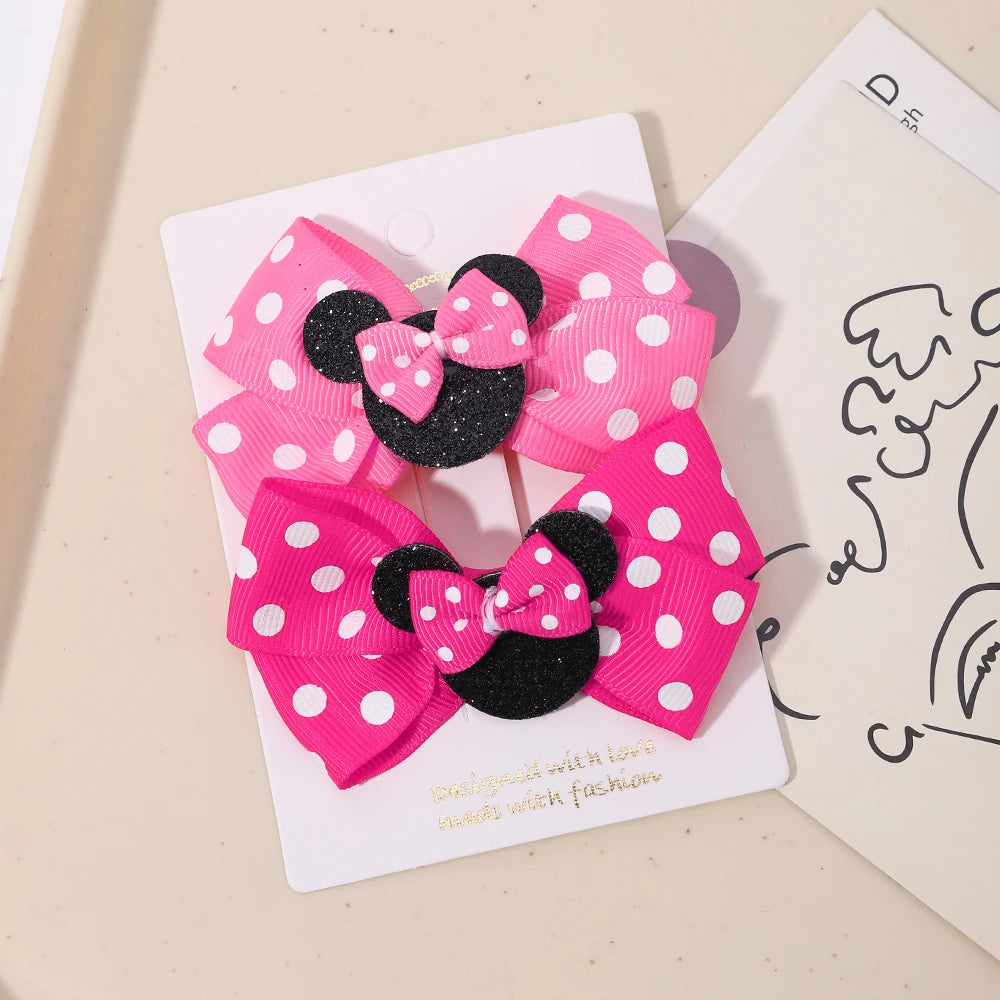 Polka Dot Bow Hair Clips